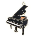 Black Grand Piano Music Keychain