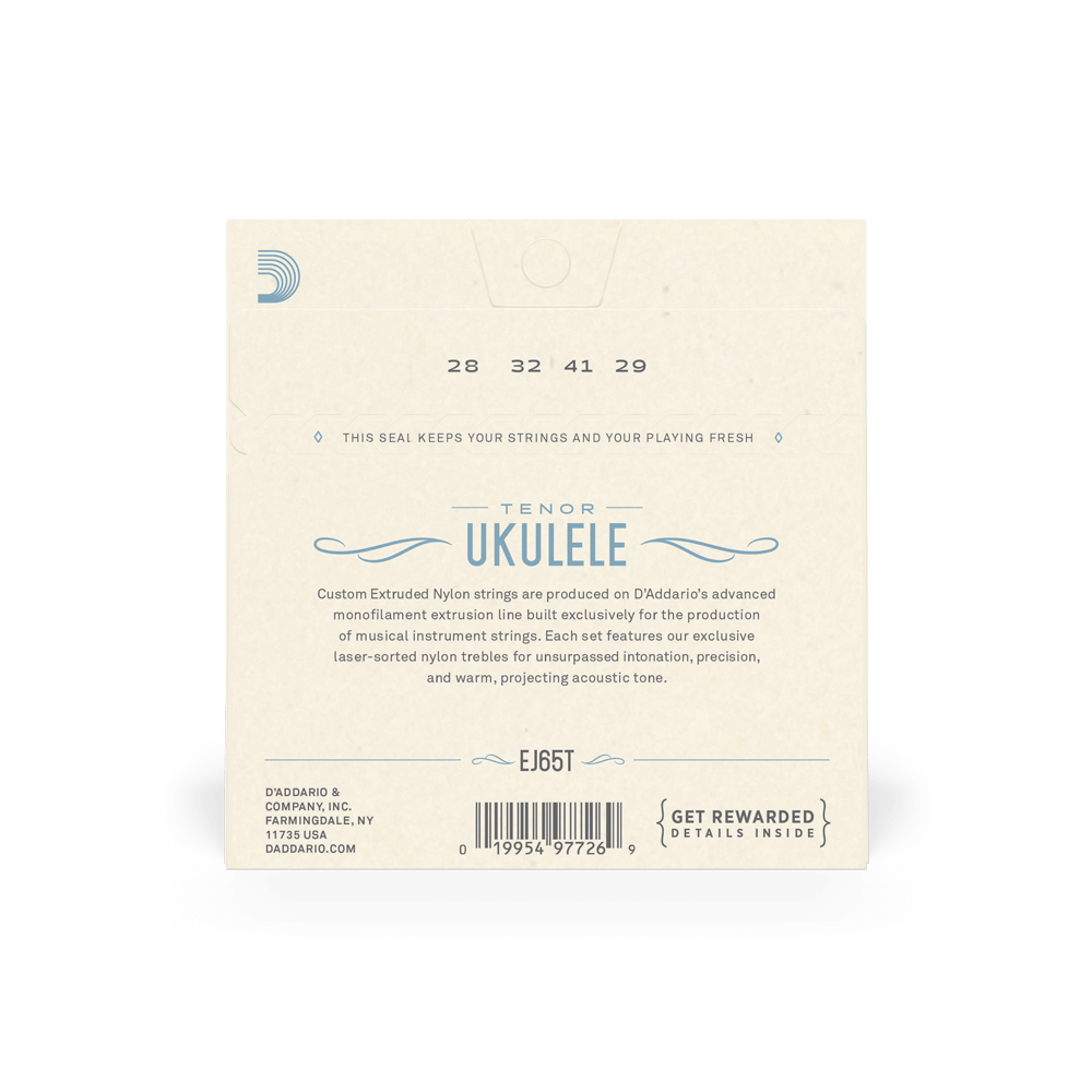D'Addario - Ukulele String Set Clear Nylon - Tenor - EJ65T