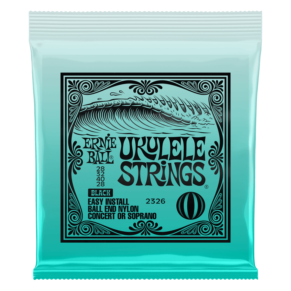 Ernie Ball - Concert/Soprano Nylon Ball End Ukulele Strings - Black