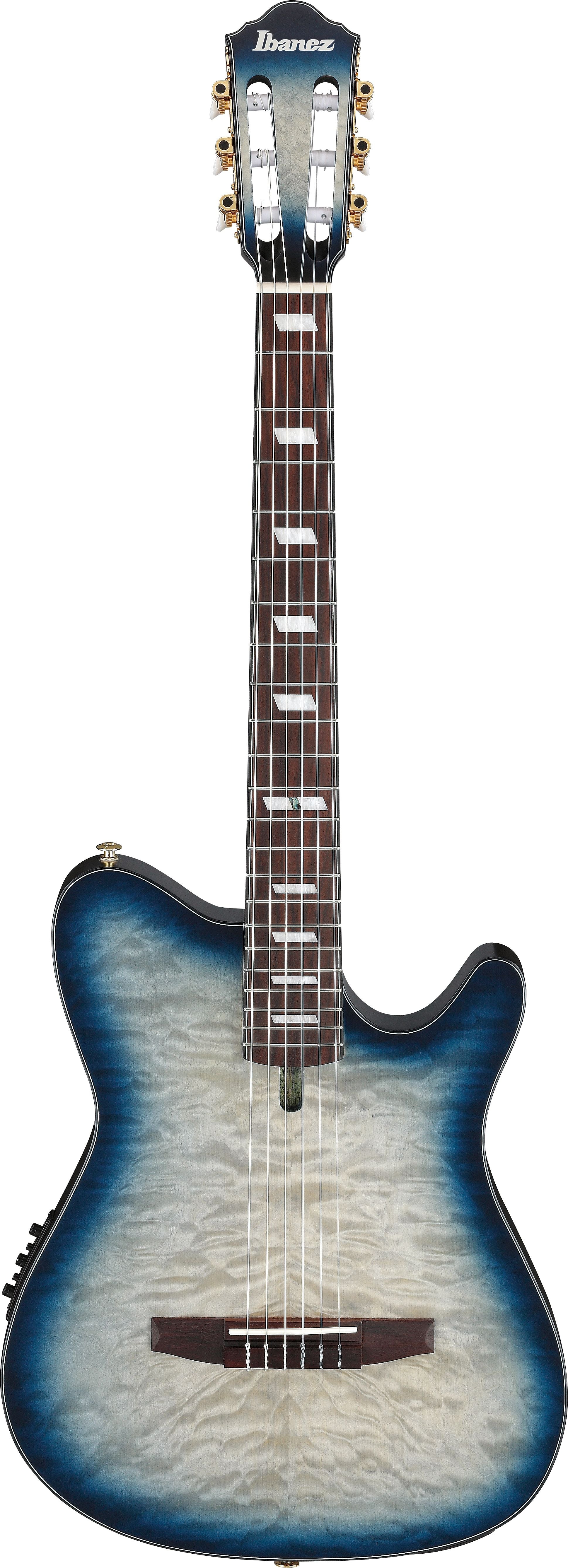 Ibanez Guitars - FRH20QMN - Thinline Nylon-string Acoustic-electric - Cosmic Blue Sunburst Low Gloss