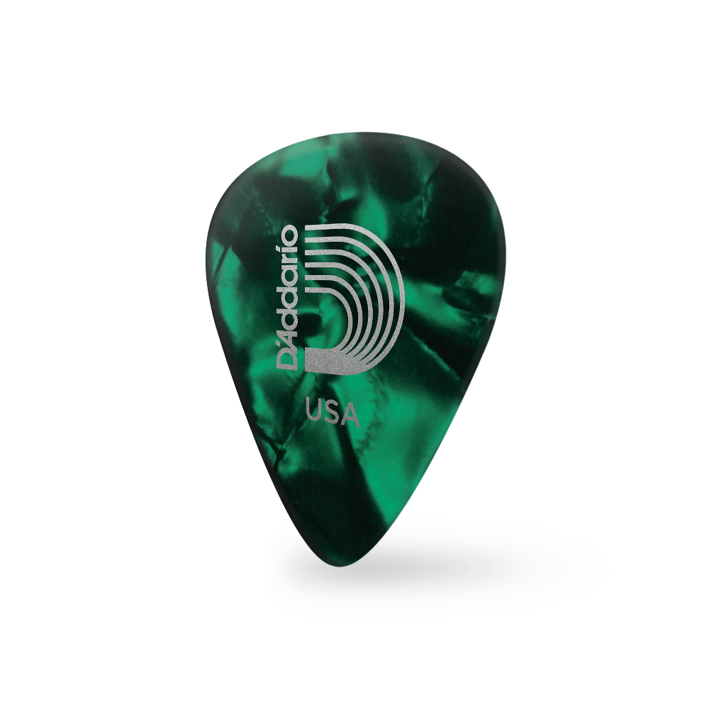 D'Addario - Classic Celluloid Guitar Picks, Pearl Green
