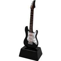 MINI 6" BLACK ELECTRIC GUITAR ON STAND