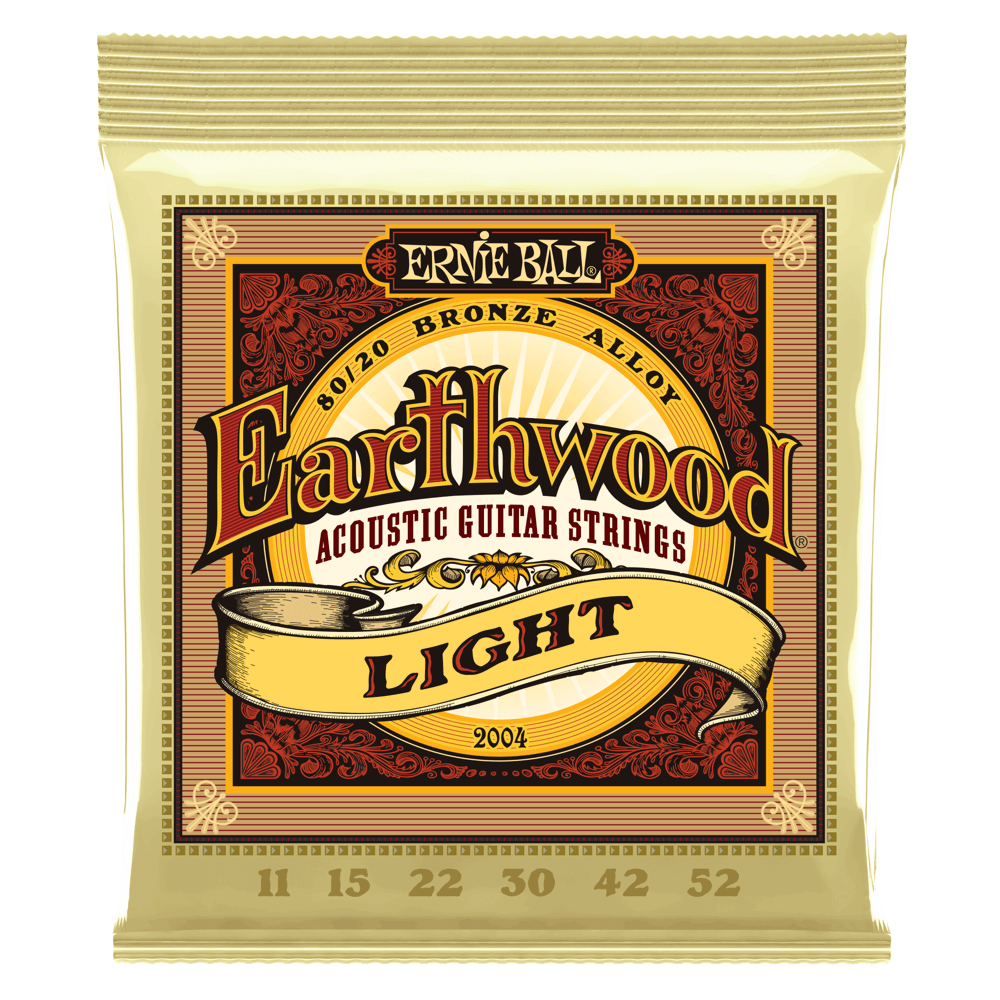 Ernie Ball - Light Earthwood 80/20 Bronze Acoustic Guitar Strings 11-52 Gauge