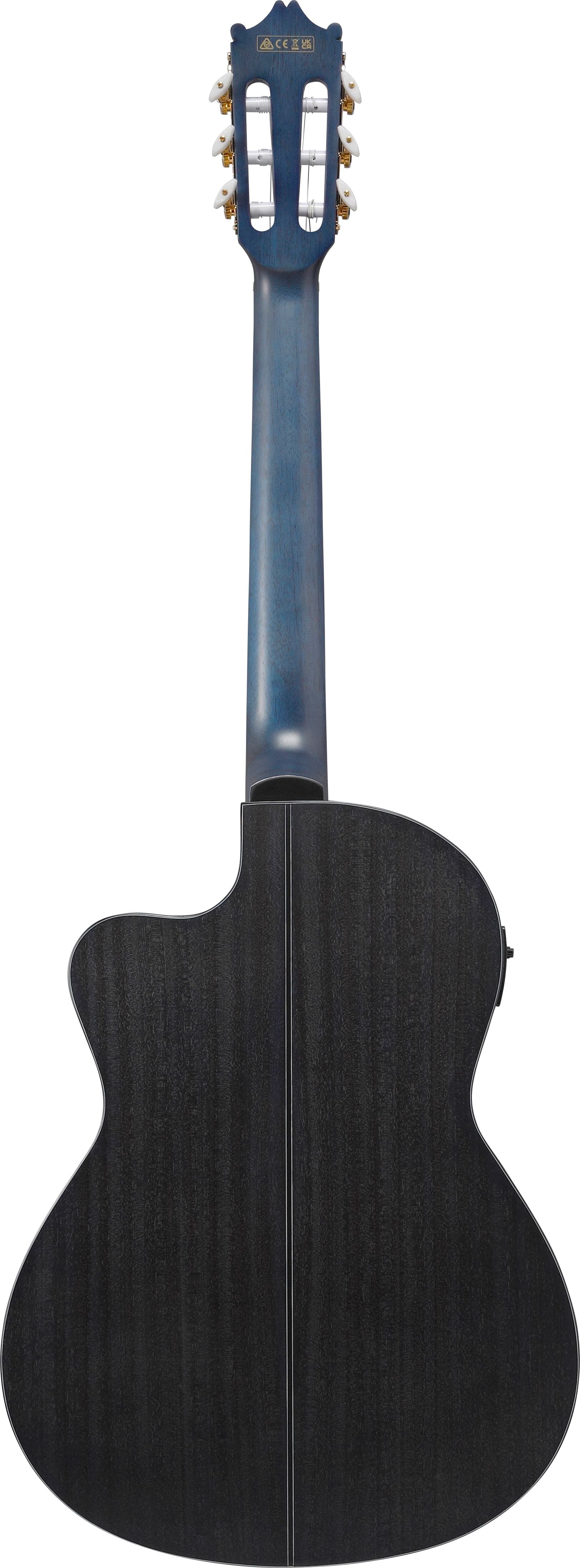 Ibanez Guitars - GA5TCE Thinline Cutaway Classical Guitar - Open Pore Blueberry