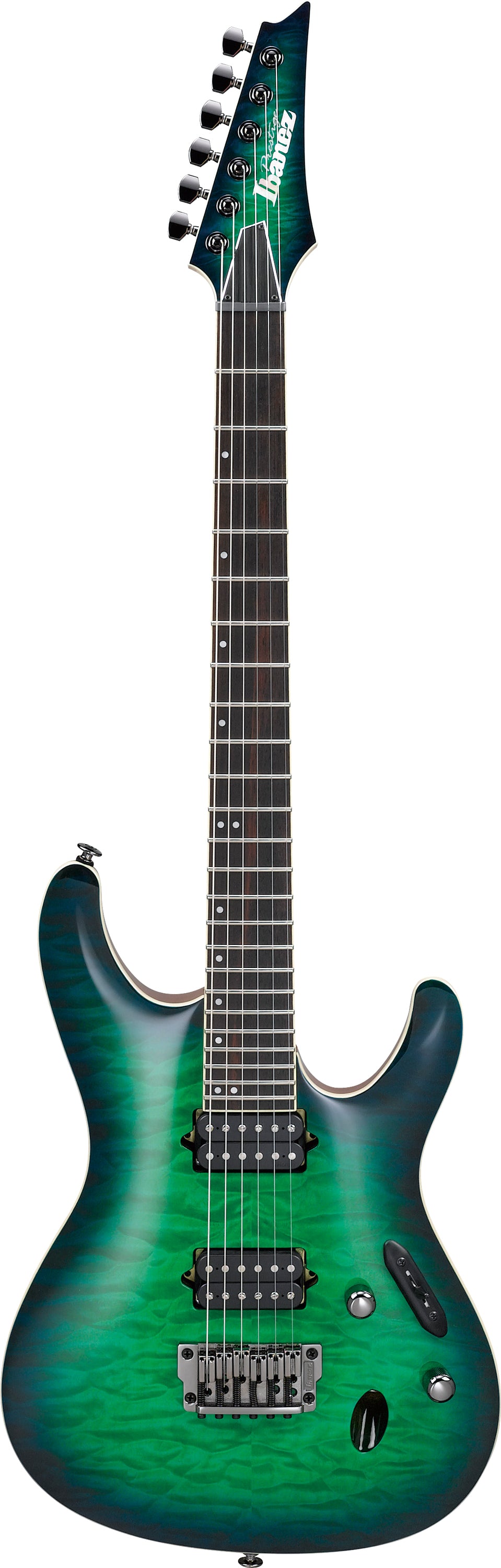 Ibanez Electric Guitar - S Prestige 6str Electric Guitar w/Case - Surreal Blue Burst Gloss - S6521QSLG