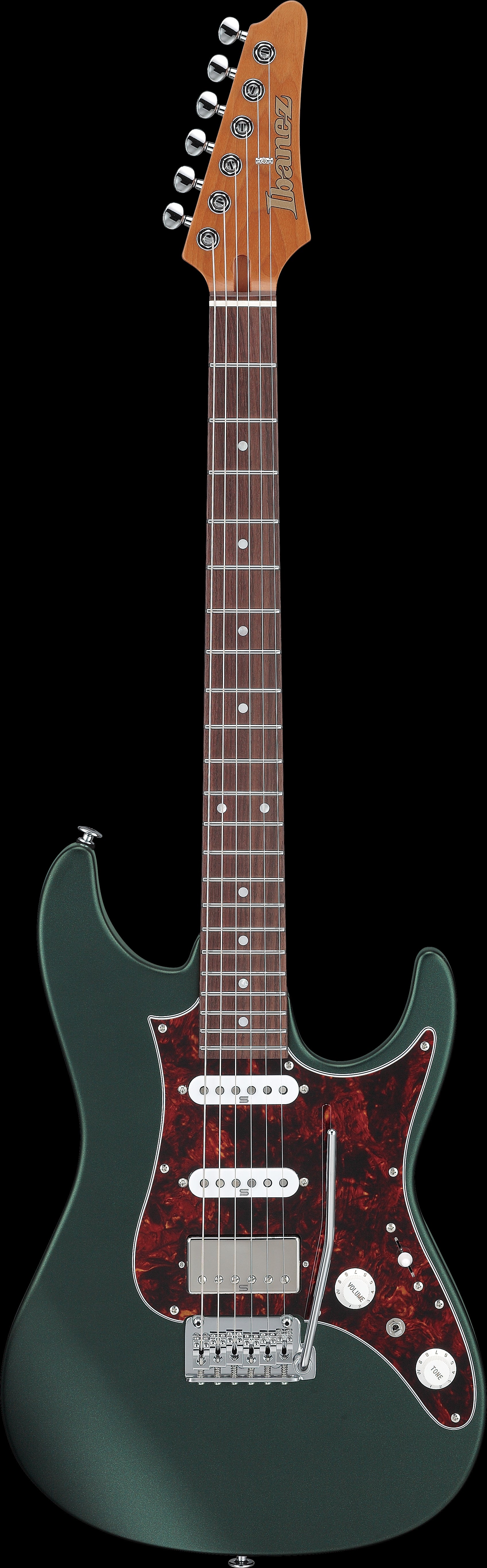 Ibanez Electric Guitar - AZ Prestige 6str Electric Guitar w/Case - Ivy Green Metallic Flat - AZ2204NVGF