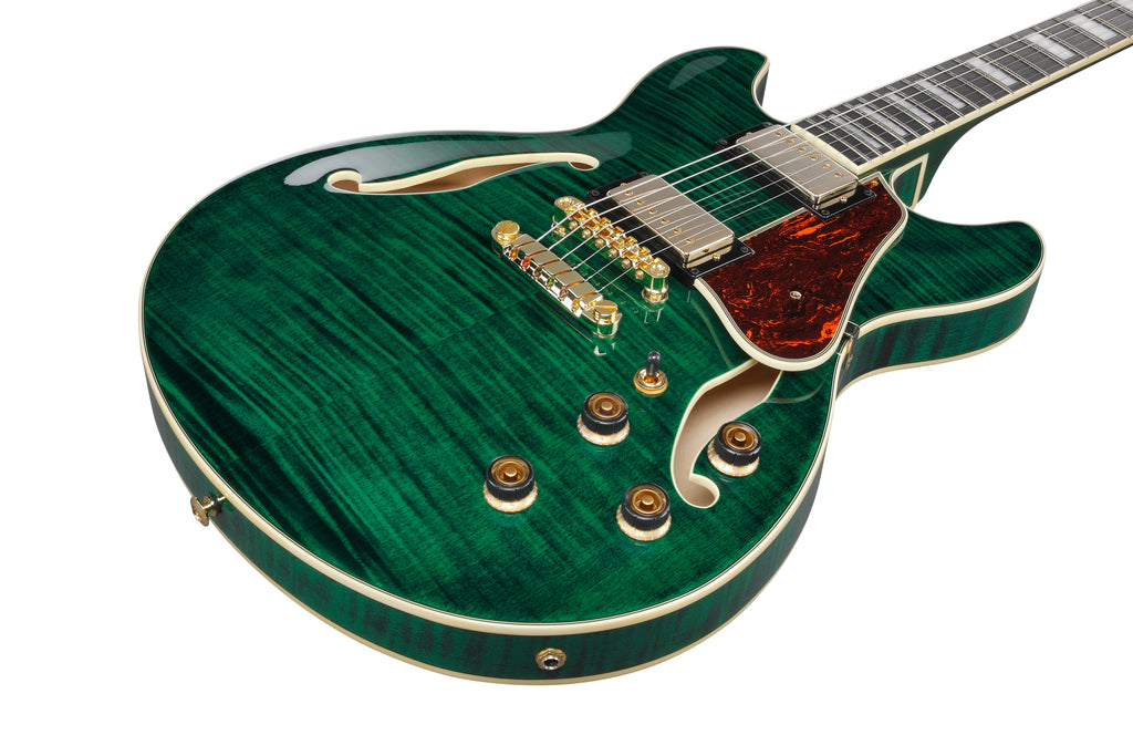Ibanez Electric Guitar - AS Artcore Expressionist 6str Electric Guitar - Transparent Moss Green - AS93FMTMG
