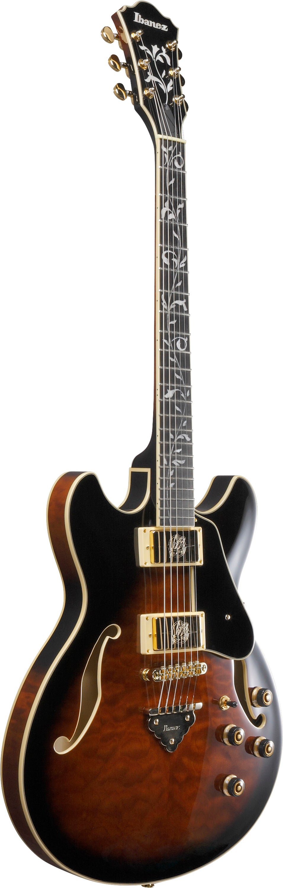 Ibanez Electric Guitar - AS Artcore Expressionist 6str Electric Guitar - Dark Brown Sunburst - AS93QMSPDBS