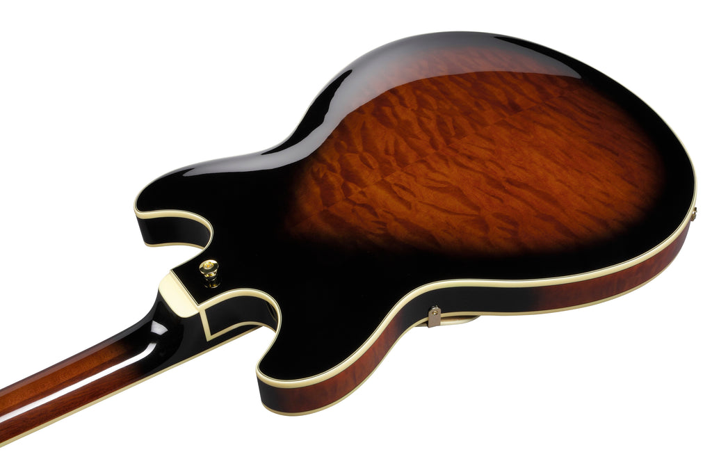 Ibanez Electric Guitar - AS Artcore Expressionist 6str Electric Guitar - Dark Brown Sunburst - AS93QMSPDBS