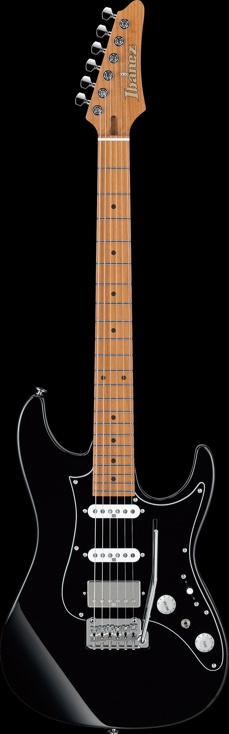 Ibanez Electric Guitar - AZ Prestige 6str Electric Guitar w/Case - Black - AZ2204BBK