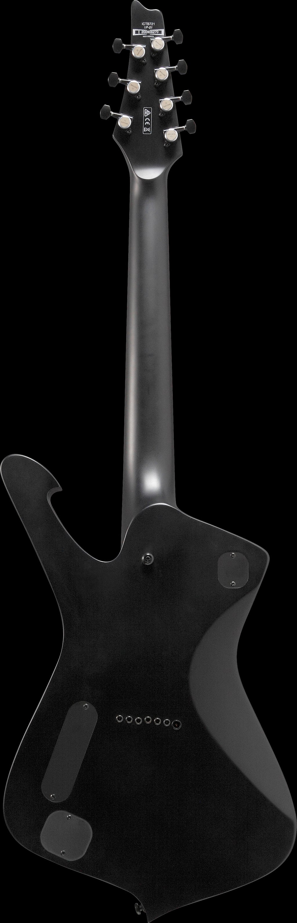 Ibanez Electric Guitar - Iceman Iron Label 7str Electric Guitar w/Bag - Black Flat - ICTB721BKF