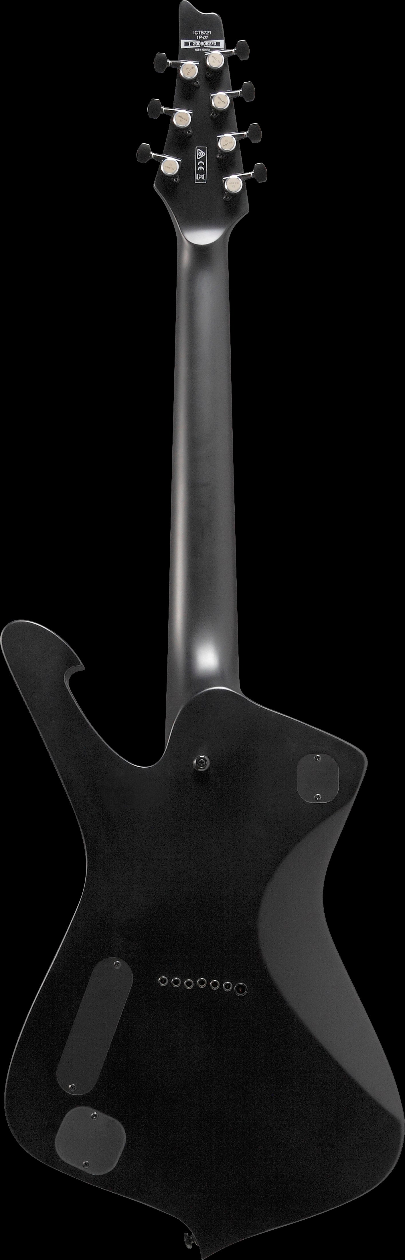 Ibanez Electric Guitar - Iceman Iron Label 7str Electric Guitar w/Bag - Black Flat - ICTB721BKF