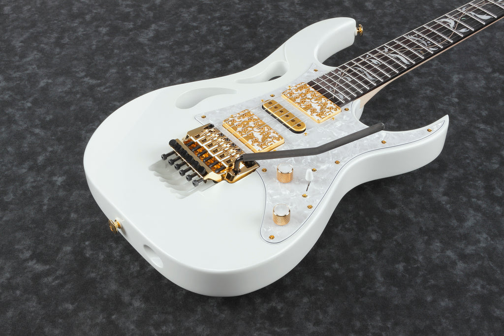 Ibanez Electric Guitar - Steve Vai Signature 6str Electric Guitar w/Case - Stallion White - PIA3761SLW