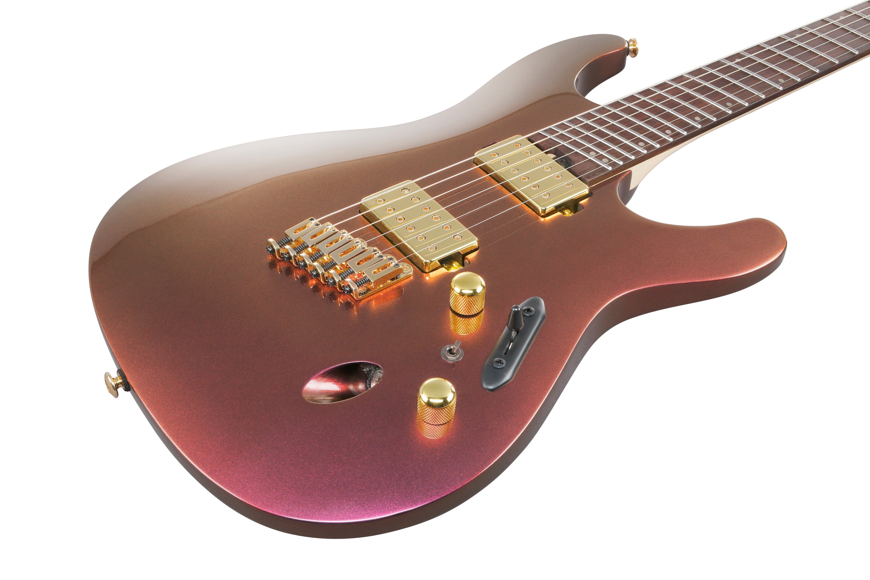 Ibanez Electric Guitar - S Axe Design Lab Multi-scale 6str Electric Guitar - Rose Gold Chameleon - SML721RGC
