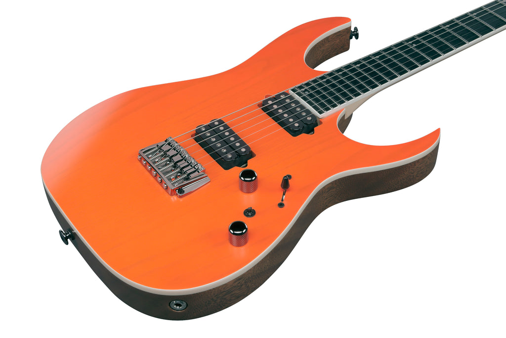 Ibanez Electric Guitar - RG Prestige 6str Electric Guitar w/Case - Transparent Fluorescent Orange - RGR5221TFR
