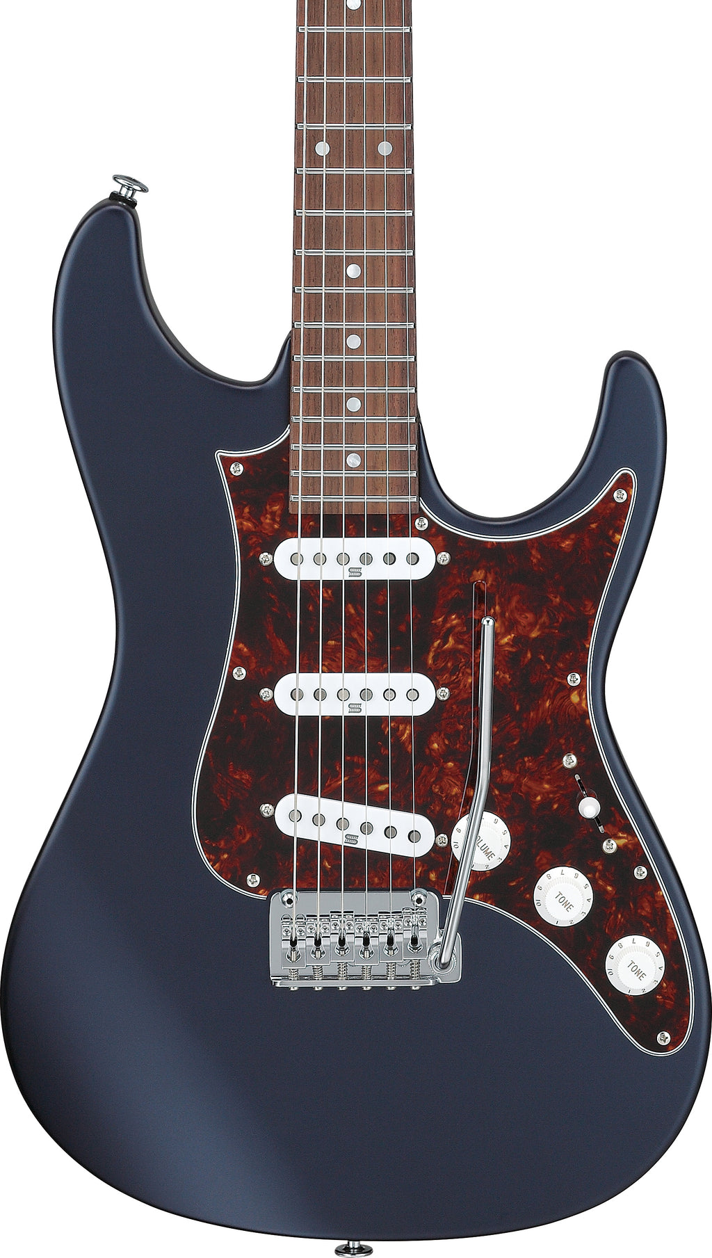 Ibanez Electric Guitar - AZ Prestige 6str Electric Guitar w/Case - Dark Tide Blue Flat - AZ2203NTDBF