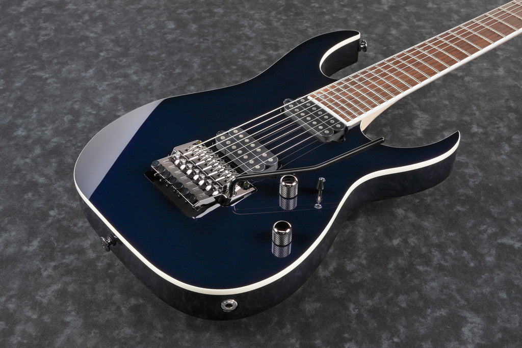 Ibanez Electric Guitar - RG Prestige 7str Electric Guitar (27" scale) w/Case - Dark Tide Blue - RG2027XLDTB