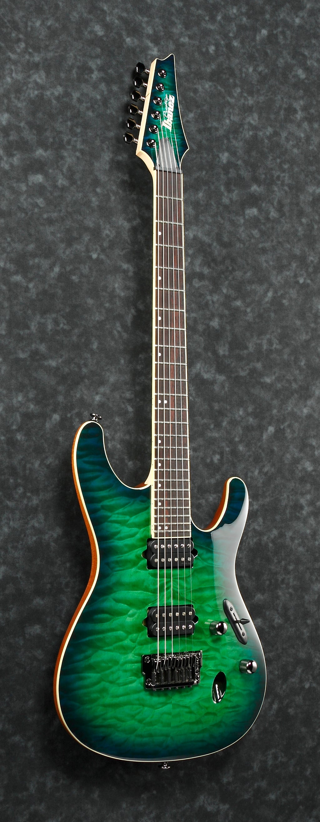 Ibanez Electric Guitar - S Prestige 6str Electric Guitar w/Case - Surreal Blue Burst Gloss - S6521QSLG