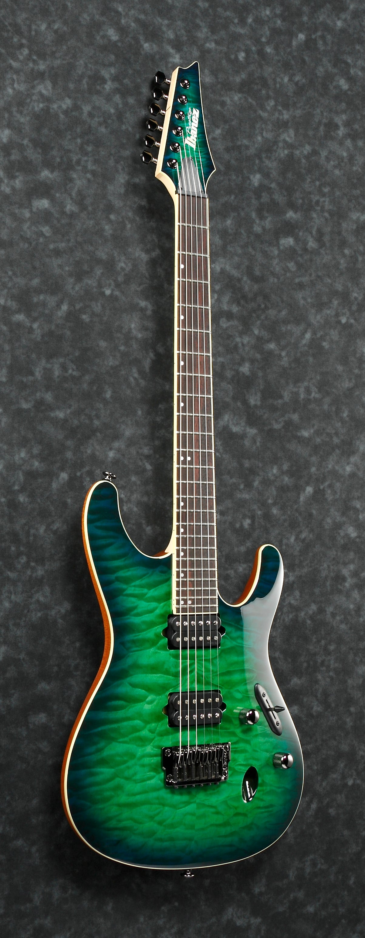 Ibanez Electric Guitar - S Prestige 6str Electric Guitar w/Case - Surreal Blue Burst Gloss - S6521QSLG