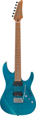 Ibanez Electric Guitar - Martin Miller Signature 6str Electric Guitar w/Case - Transparent Aqua Blue - MM1TAB