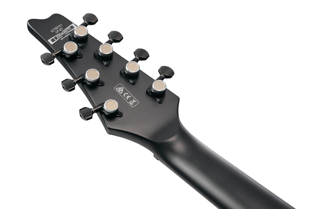 Ibanez Electric Guitar - Iceman Iron Label 7str Electric Guitar w/Bag - Black Flat - ICTB721BKF