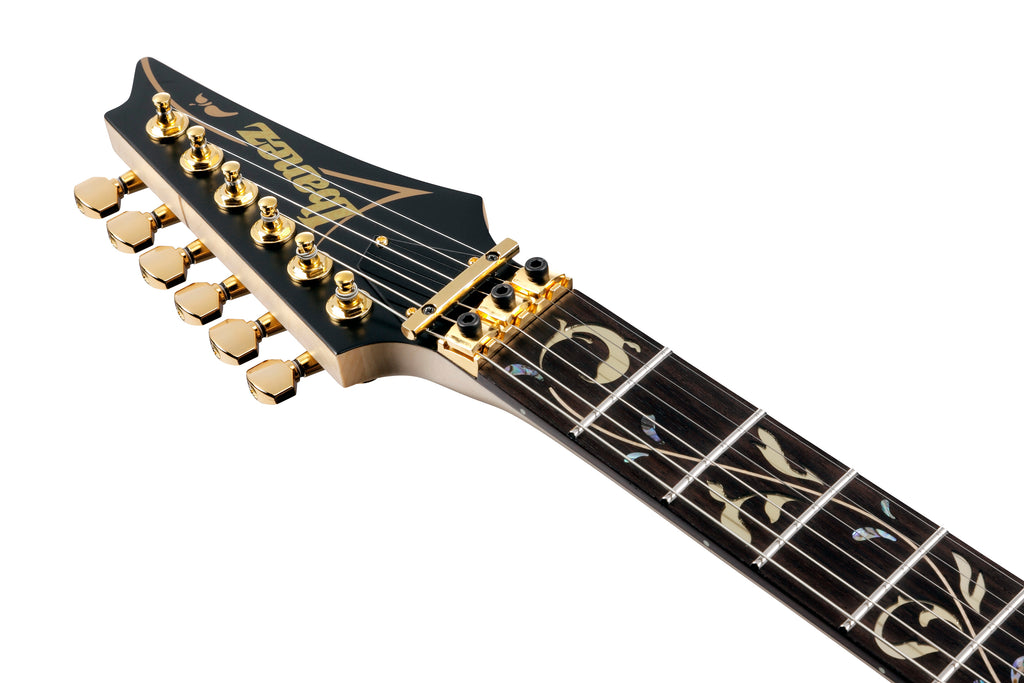 Ibanez Electric Guitar - Steve Vai Signature 6str Electric Guitar w/Case - Onyx Black - PIA3761XB