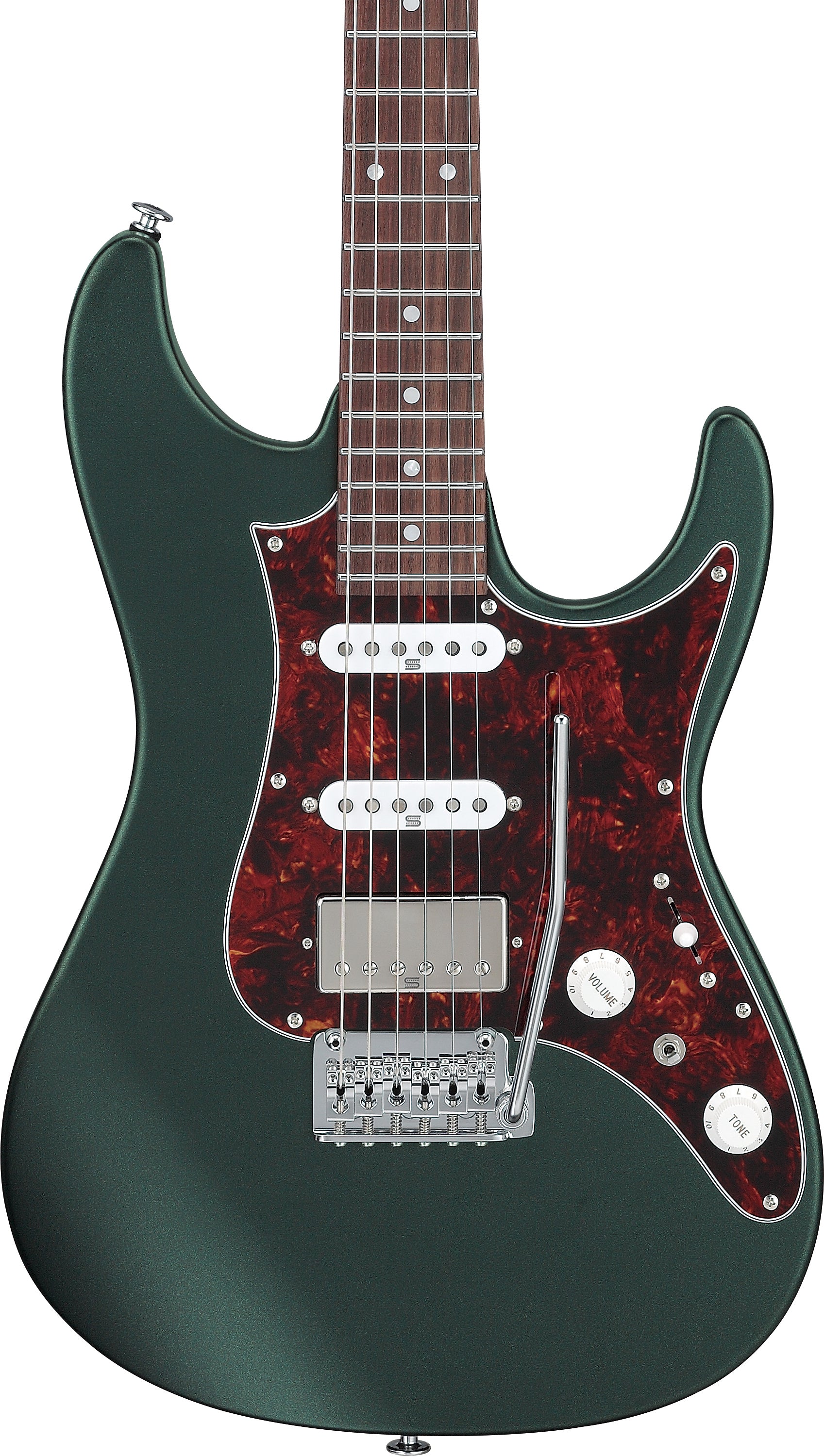 Ibanez Electric Guitar - AZ Prestige 6str Electric Guitar w/Case - Ivy Green Metallic Flat - AZ2204NVGF