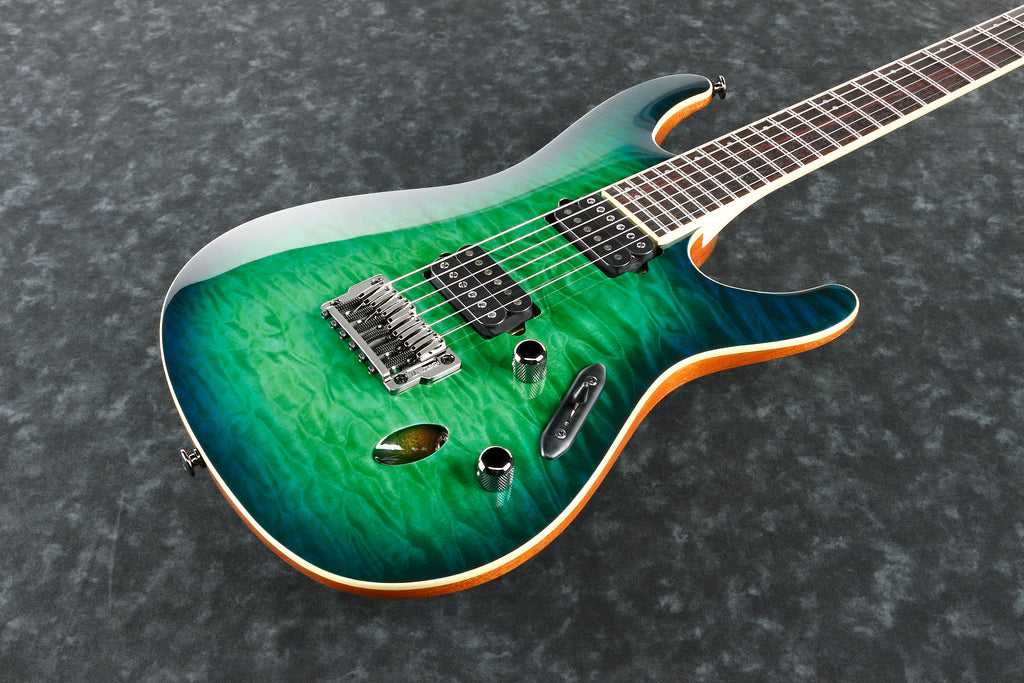 Ibanez Electric Guitar - S Prestige 6str Electric Guitar w/Case - Surreal Blue Burst Gloss - S6521QSLG