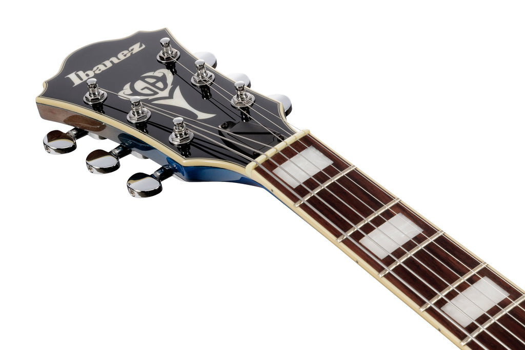 Ibanez Electric Guitar - George Benson Signature 6str Hollow Body Electric Guitar - Jet Blue Burst - GB10EMJBB