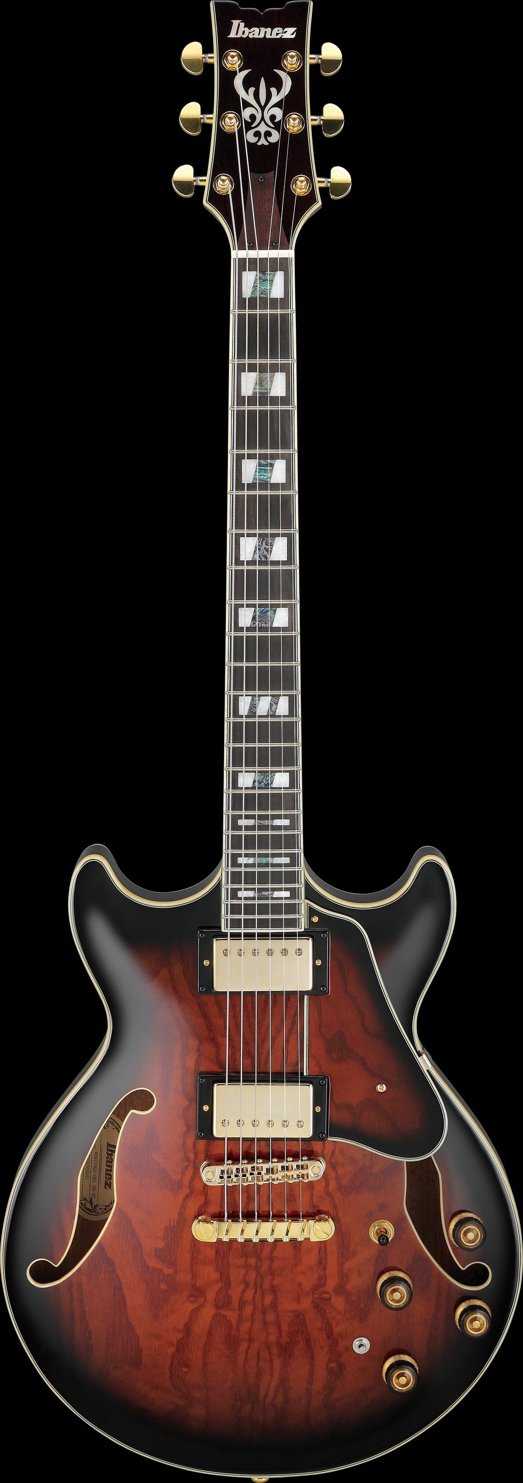 Ibanez Electric Guitar - AM Artstar 6str Electric Guitar w/Case - Dark Brown Sunburst - AM153QADBS