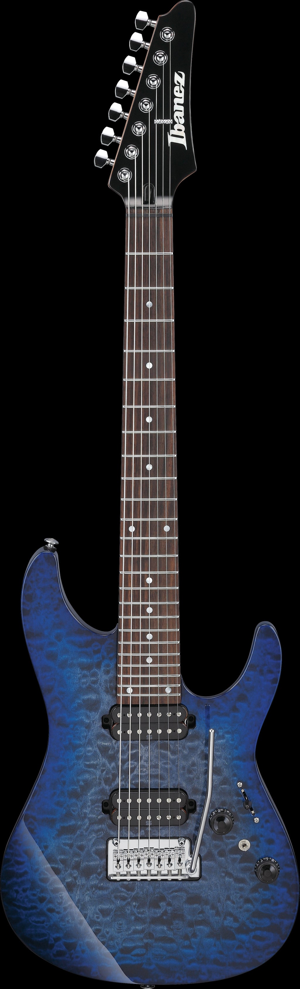 Ibanez Electric Guitar - AZ Premium 7str Electric Guitar - Twilight Blue Burst - AZ427P2QMTUB