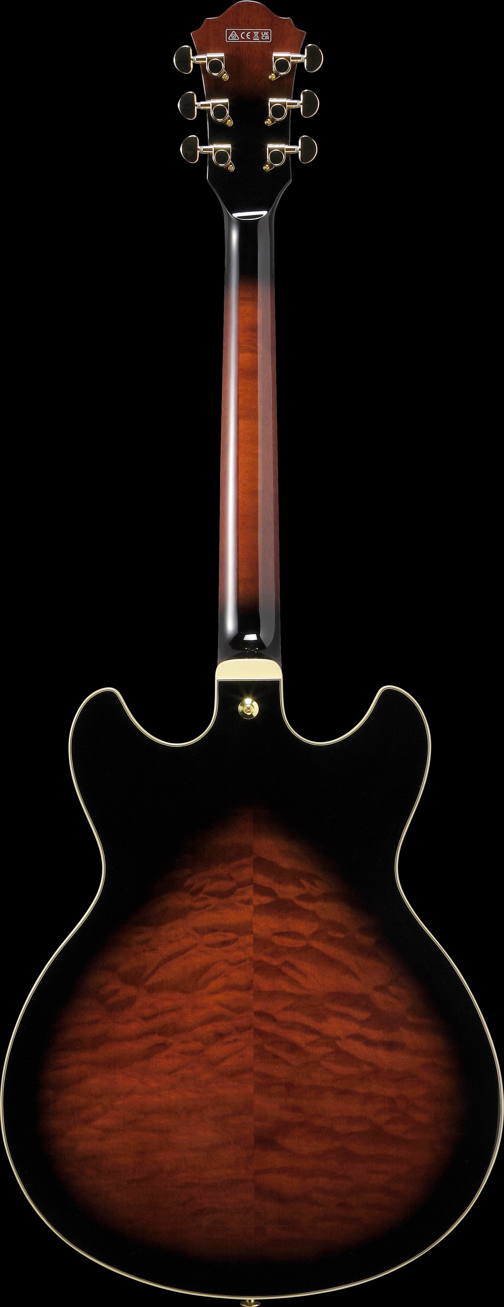 Ibanez Electric Guitar - AS Artcore Expressionist 6str Electric Guitar - Dark Brown Sunburst - AS93QMSPDBS