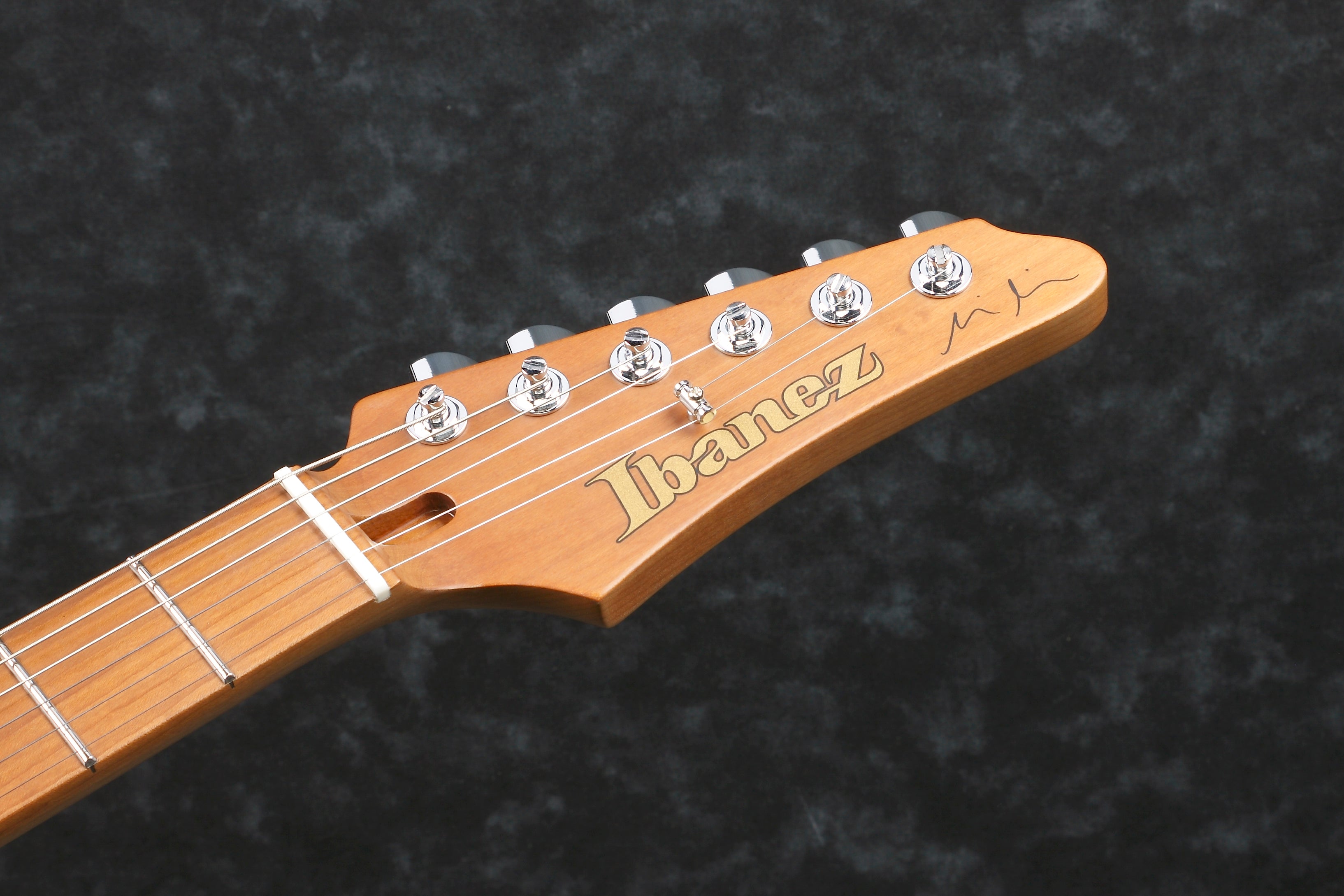 Ibanez Electric Guitar - Martin Miller Signature 6str Electric Guitar w/Case - Transparent Aqua Blue - MM1TAB
