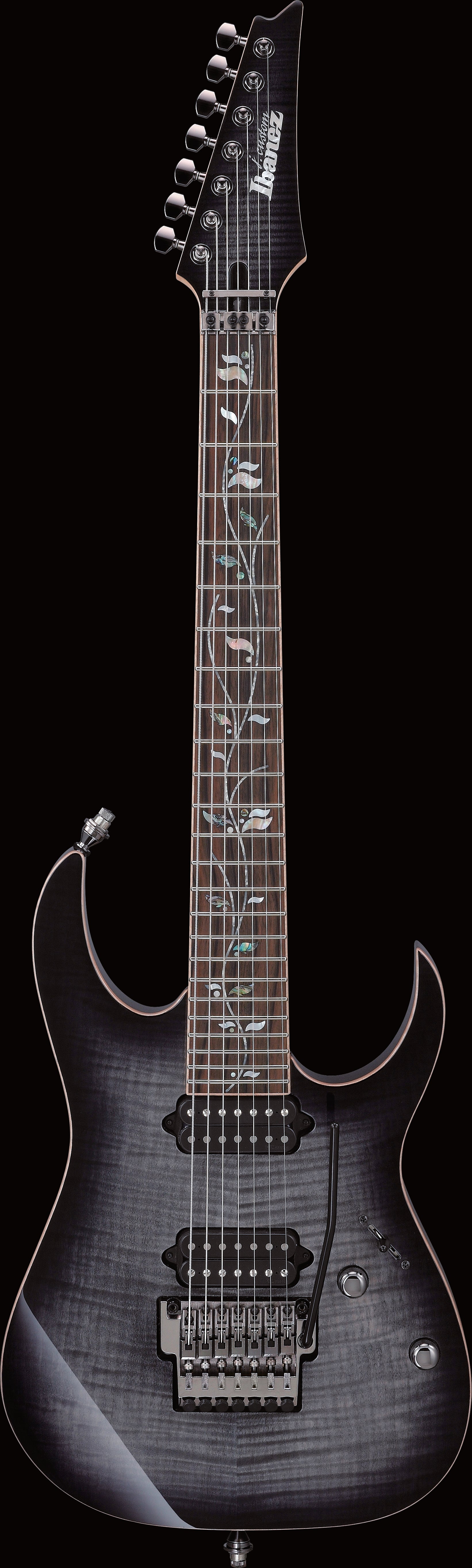 Ibanez Electric Guitar - RG j.custom 7str Electric Guitar w/Case - Black Rutile - RG8527BRE
