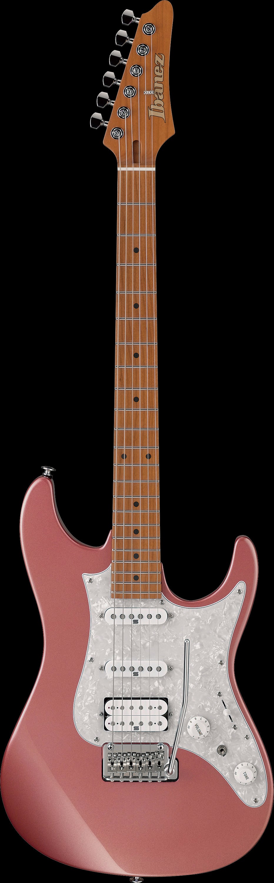 Ibanez Electric Guitar - AZ Prestige 6str Electric Guitar w/Case - Hazy Rose Metallic - AZ2204HRM