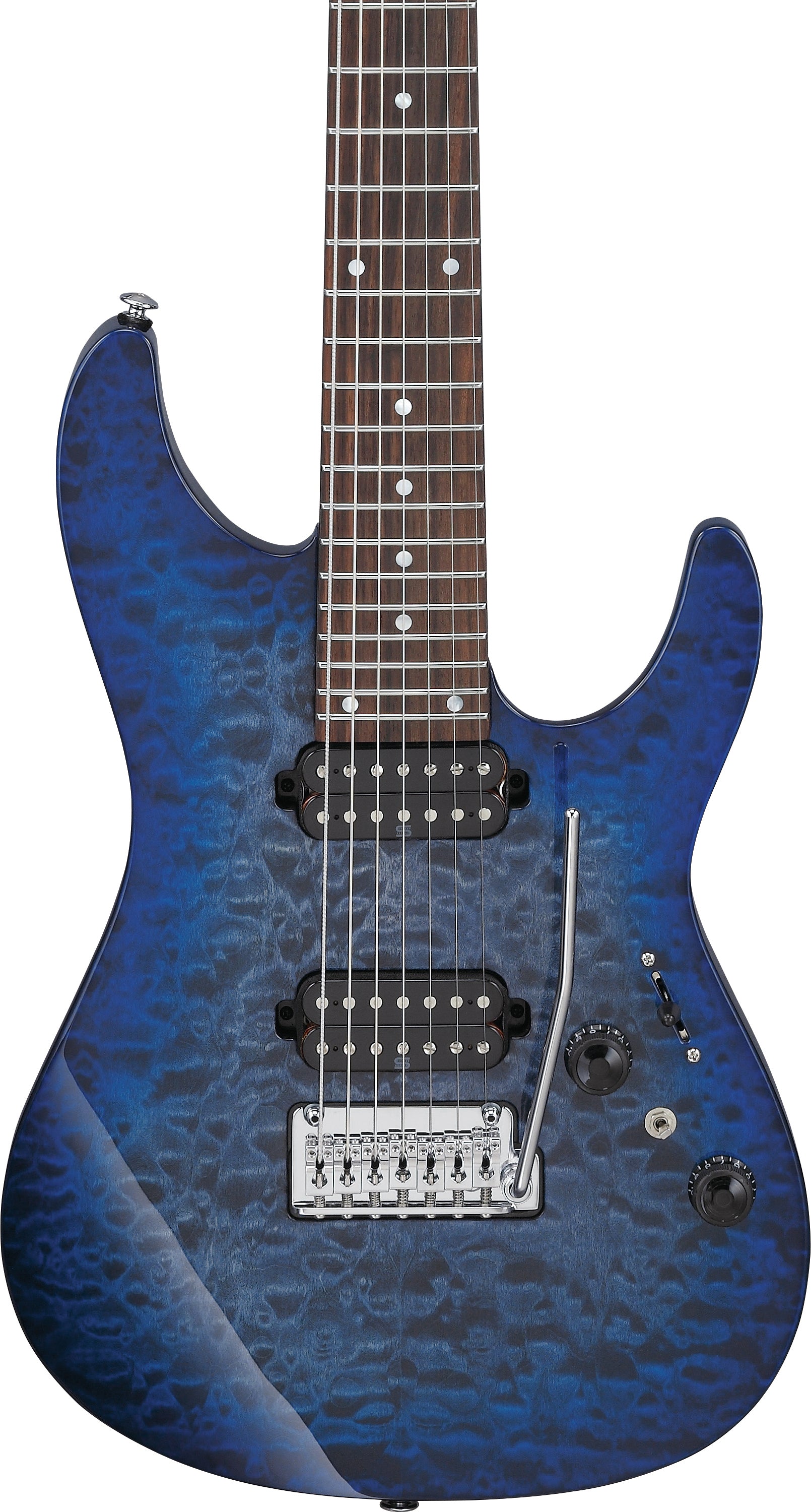 Ibanez Electric Guitar - AZ Premium 7str Electric Guitar - Twilight Blue Burst - AZ427P2QMTUB