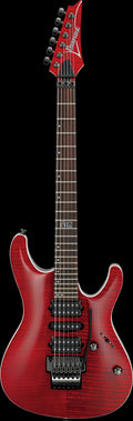 Ibanez Electric Guitar - Kiko Loureiro Signature 6str Electric Guitar w/Case - Transparent Ruby Red - KIKO100TRR