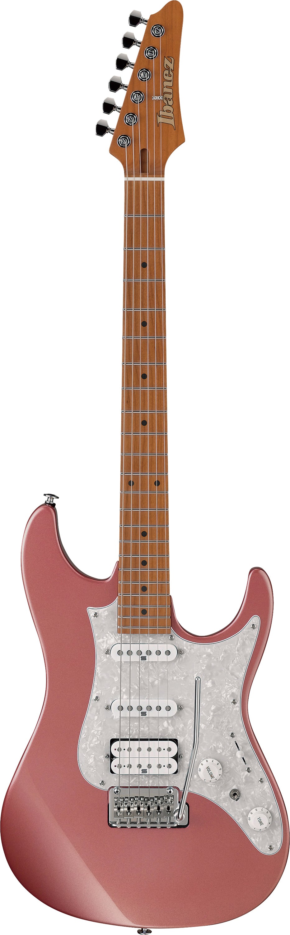 Ibanez Electric Guitar - AZ Prestige 6str Electric Guitar w/Case - Hazy Rose Metallic - AZ2204HRM
