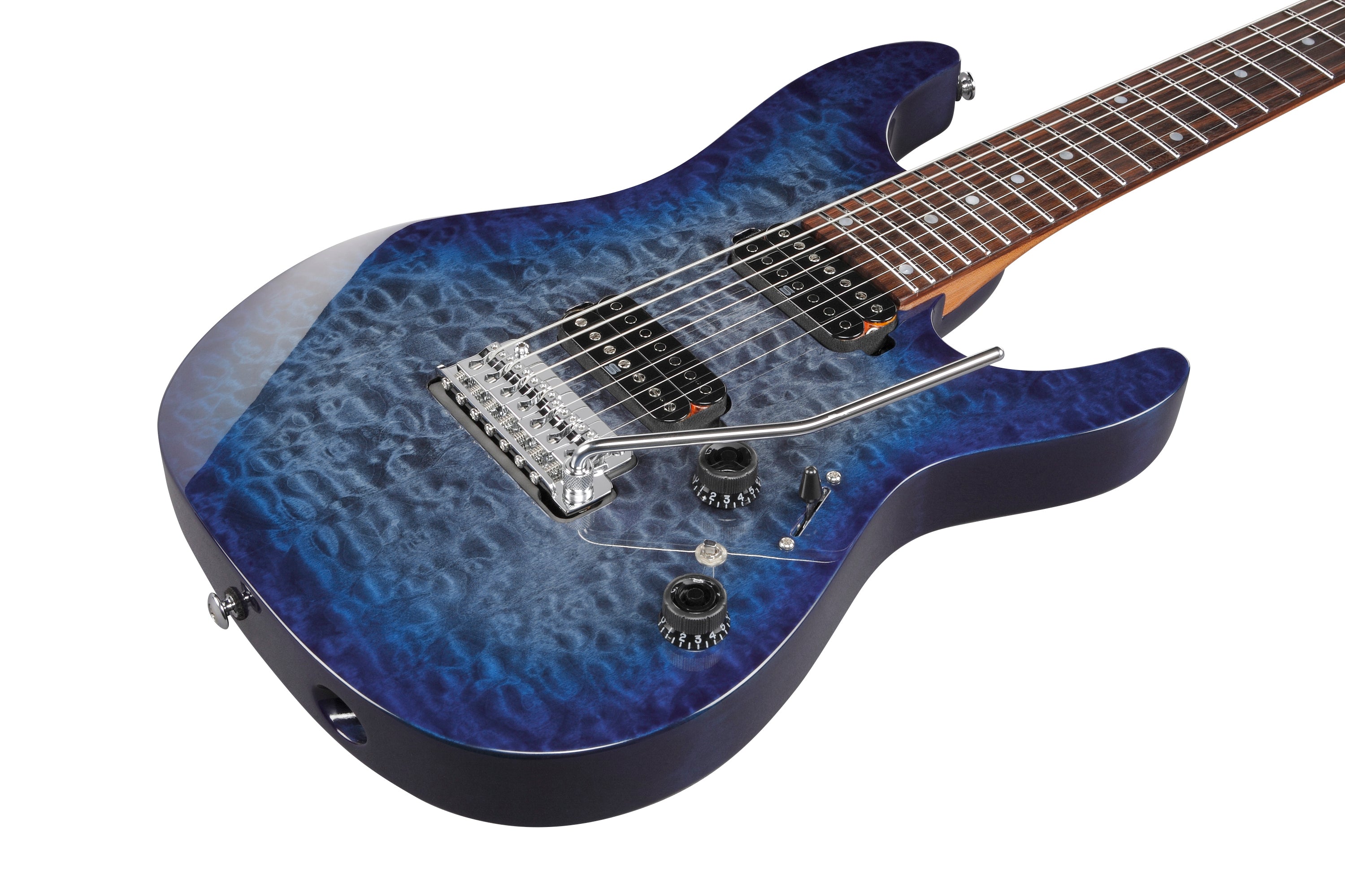 Ibanez Electric Guitar - AZ Premium 7str Electric Guitar - Twilight Blue Burst - AZ427P2QMTUB
