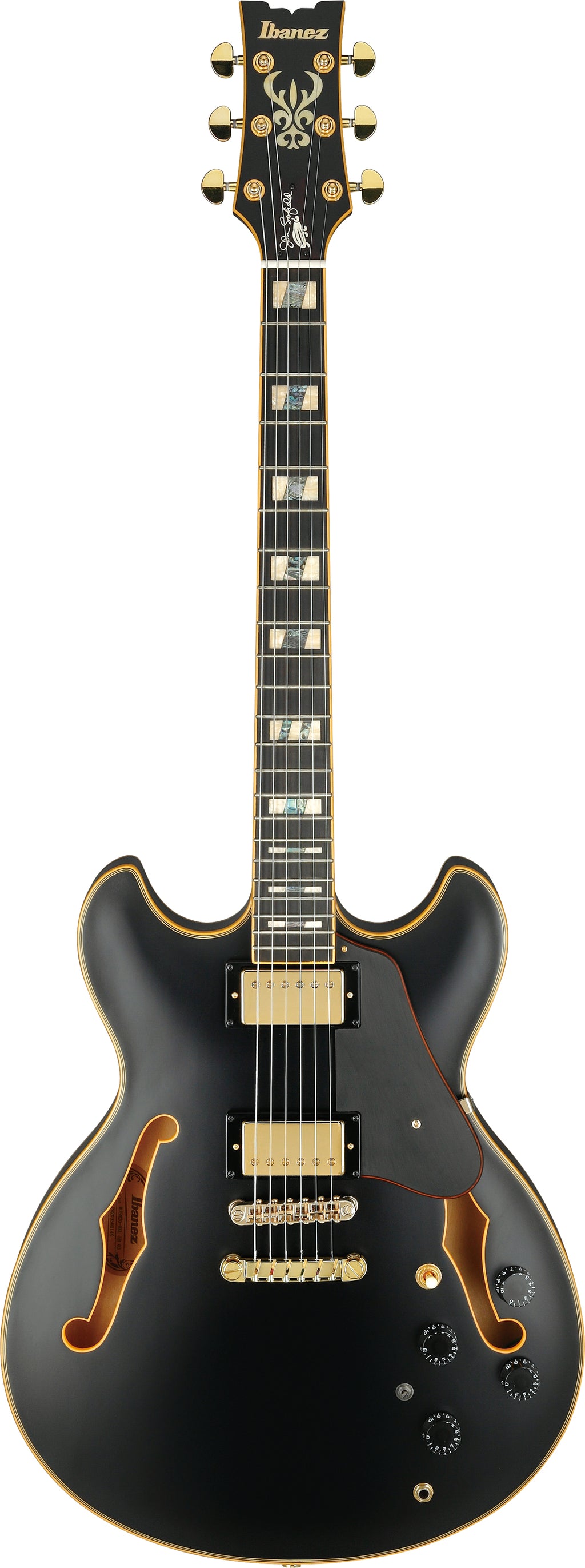 Ibanez Electric Guitar - John Scofield Signature 6str Electric Guitar w/Case - Black Low Gloss - JSM20BKL