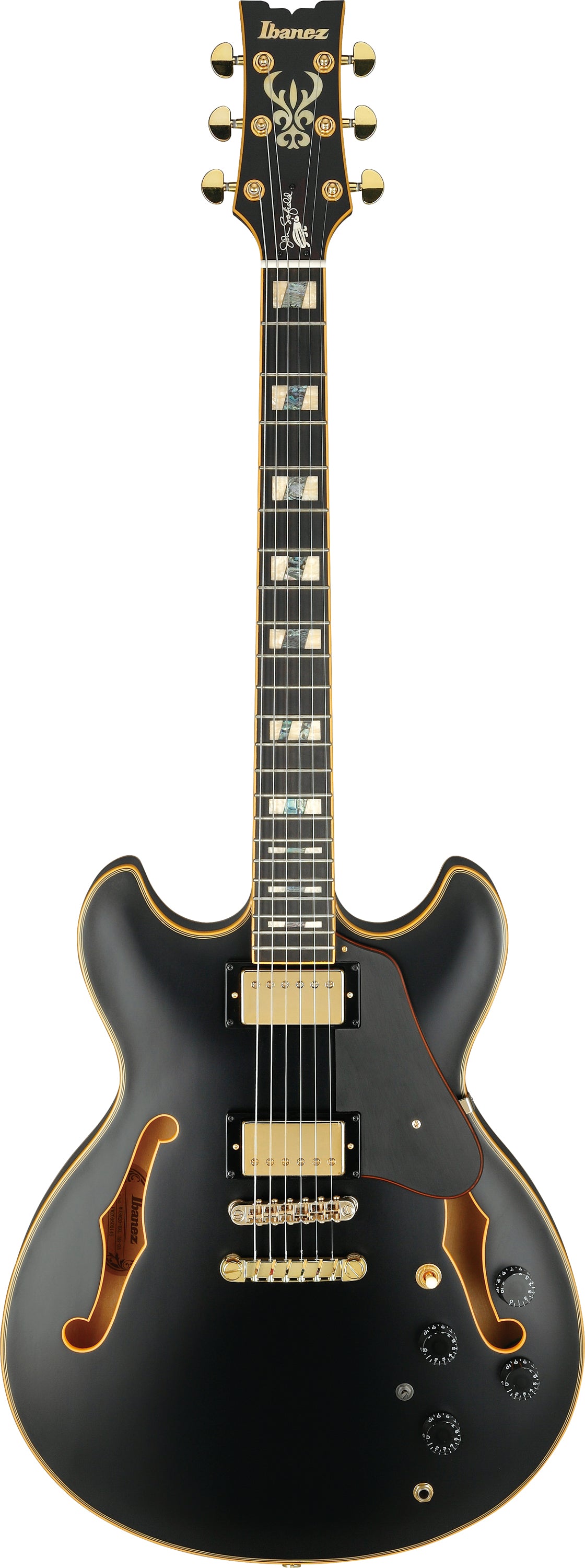 Ibanez Electric Guitar - John Scofield Signature 6str Electric Guitar w/Case - Black Low Gloss - JSM20BKL