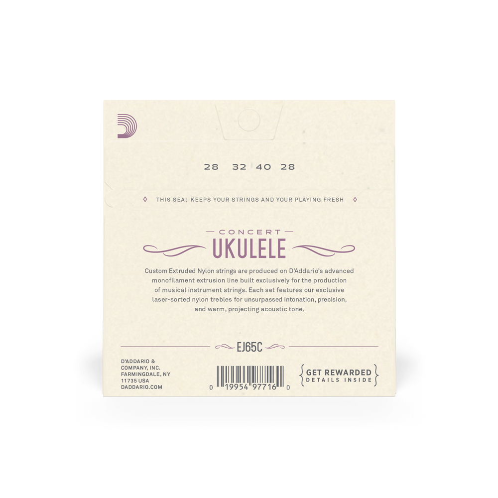 D'Addario - Pro-Arté - Ukulele String Set Clear Nylon - Concert - EJ65C