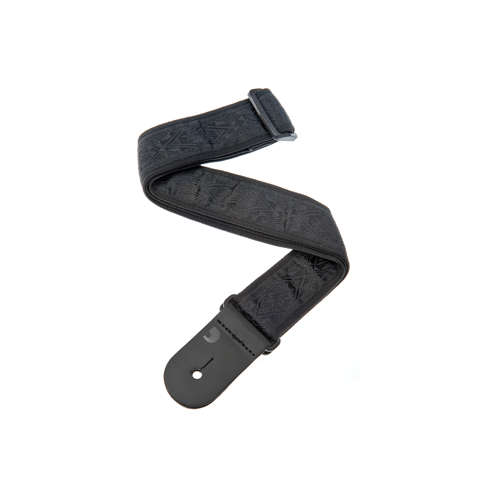D'Addario - Black Satin Nylon Woven Guitar Strap - 50B01
