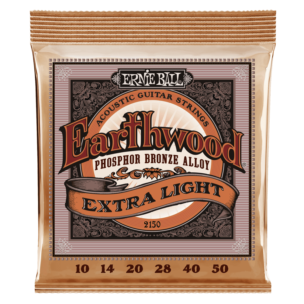 Ernie Ball - Extra Light Earthwood Phosphor Bronze Acoustic Guitar Strings 10-50 Gauge