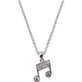 MUSIC NOTES CRYSTAL NECKLACE (SILVER)