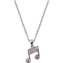 MUSIC NOTES CRYSTAL NECKLACE (SILVER)