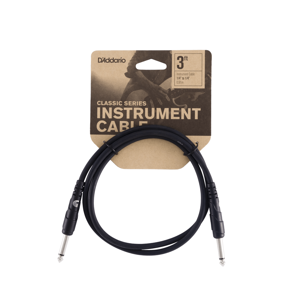 D'Addario - Classic Series Patch Cable - Straight to Straight, 3ft - PW-CGTP-03